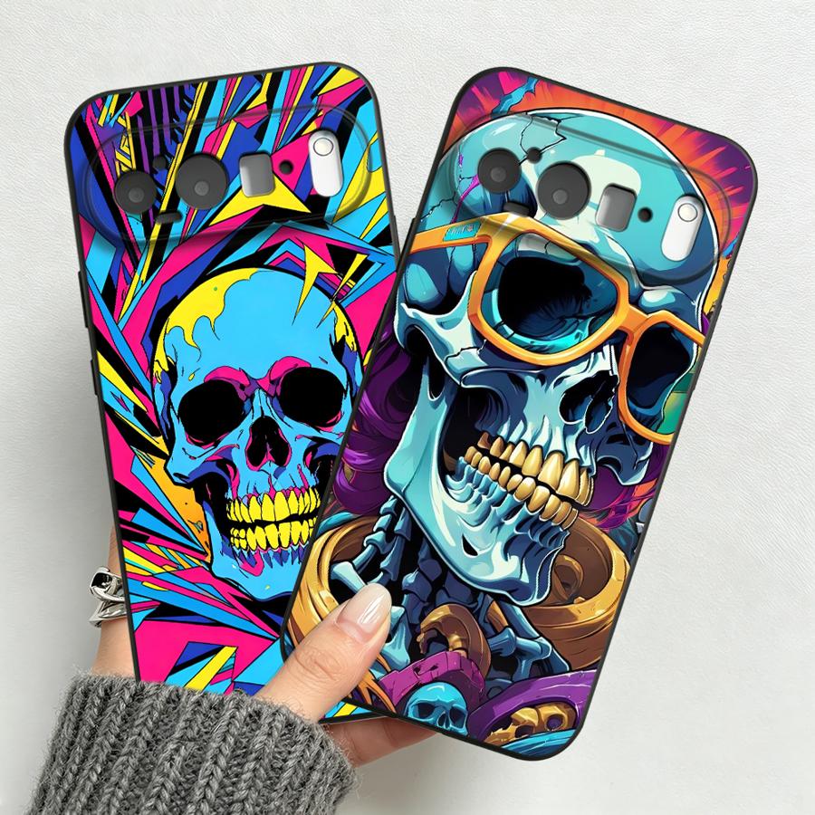 Phone Cases Google Pixel 9A - Coque de téléphone motif crâne néon