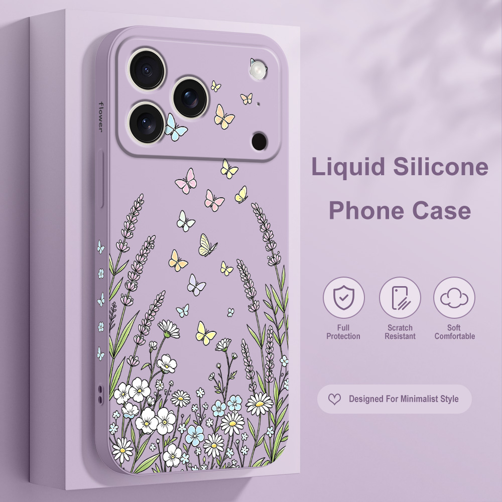 Silicone Liquid Case - Coque de téléphone Papillon Herbe en
