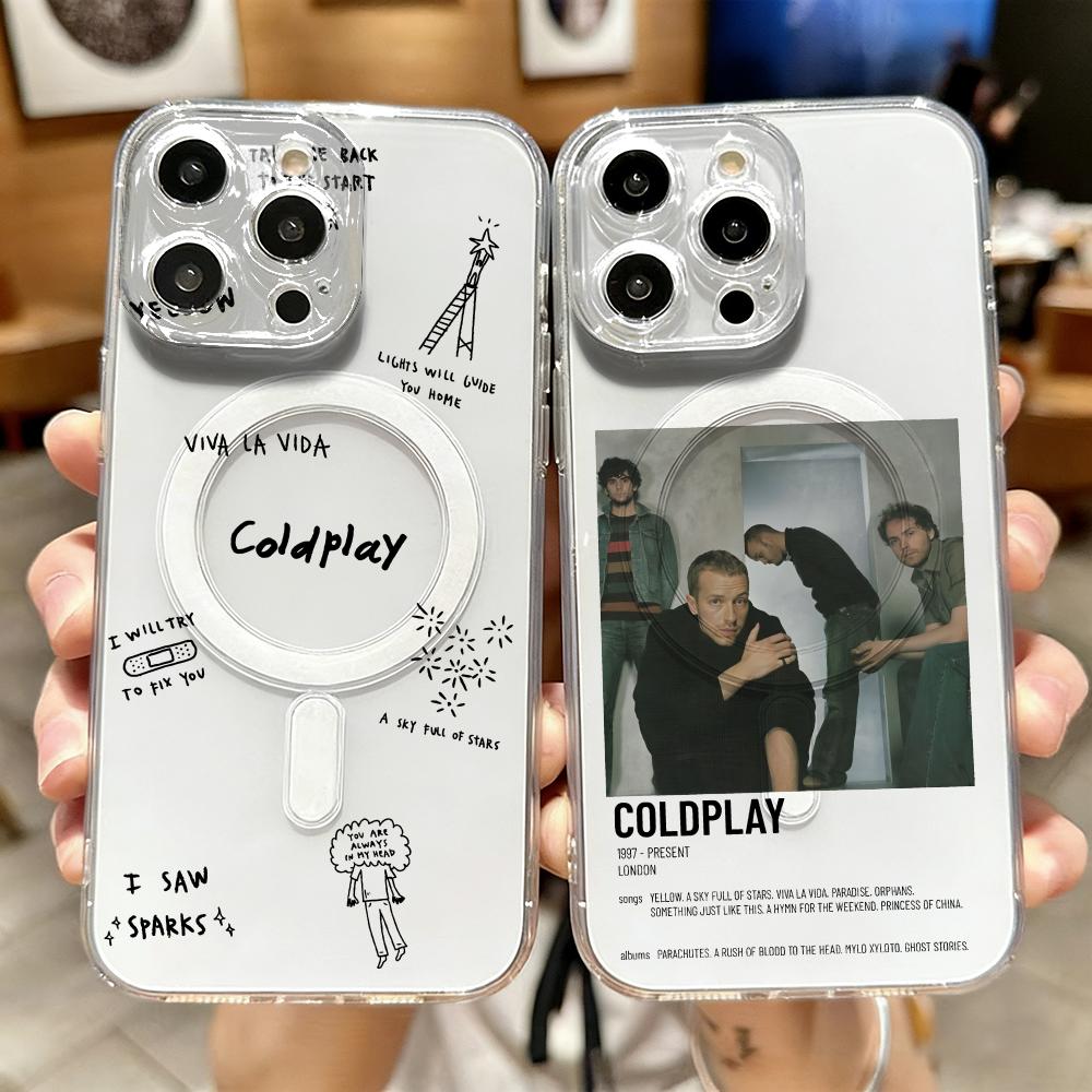 Phone Cases For Iphone 15 - Coque de téléphone magnétique transparente C-Coldplay