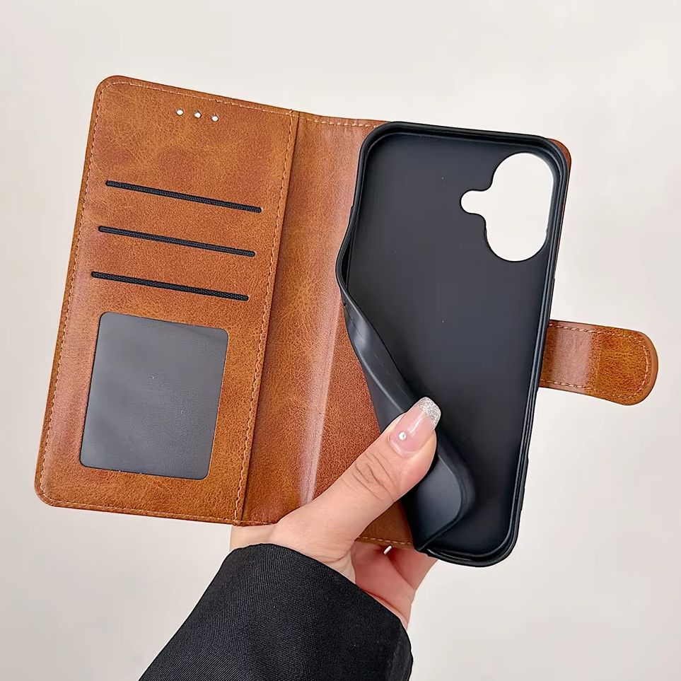 Flip Leather Case - Étui portefeuille en cuir PU pour