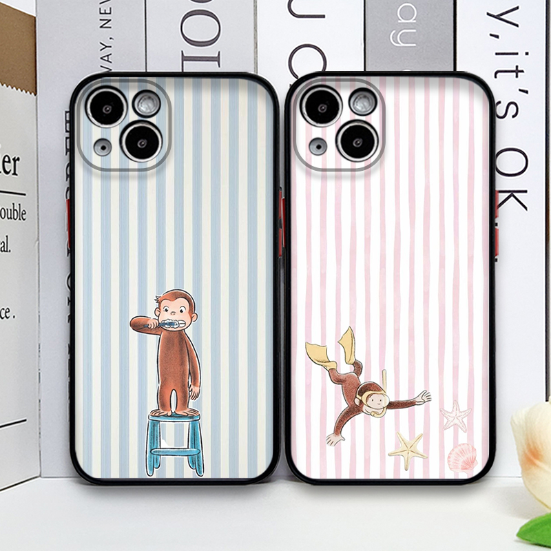 Phone Cases For Iphone 15 - Coque Souple Y2K Motif Singe Rayé