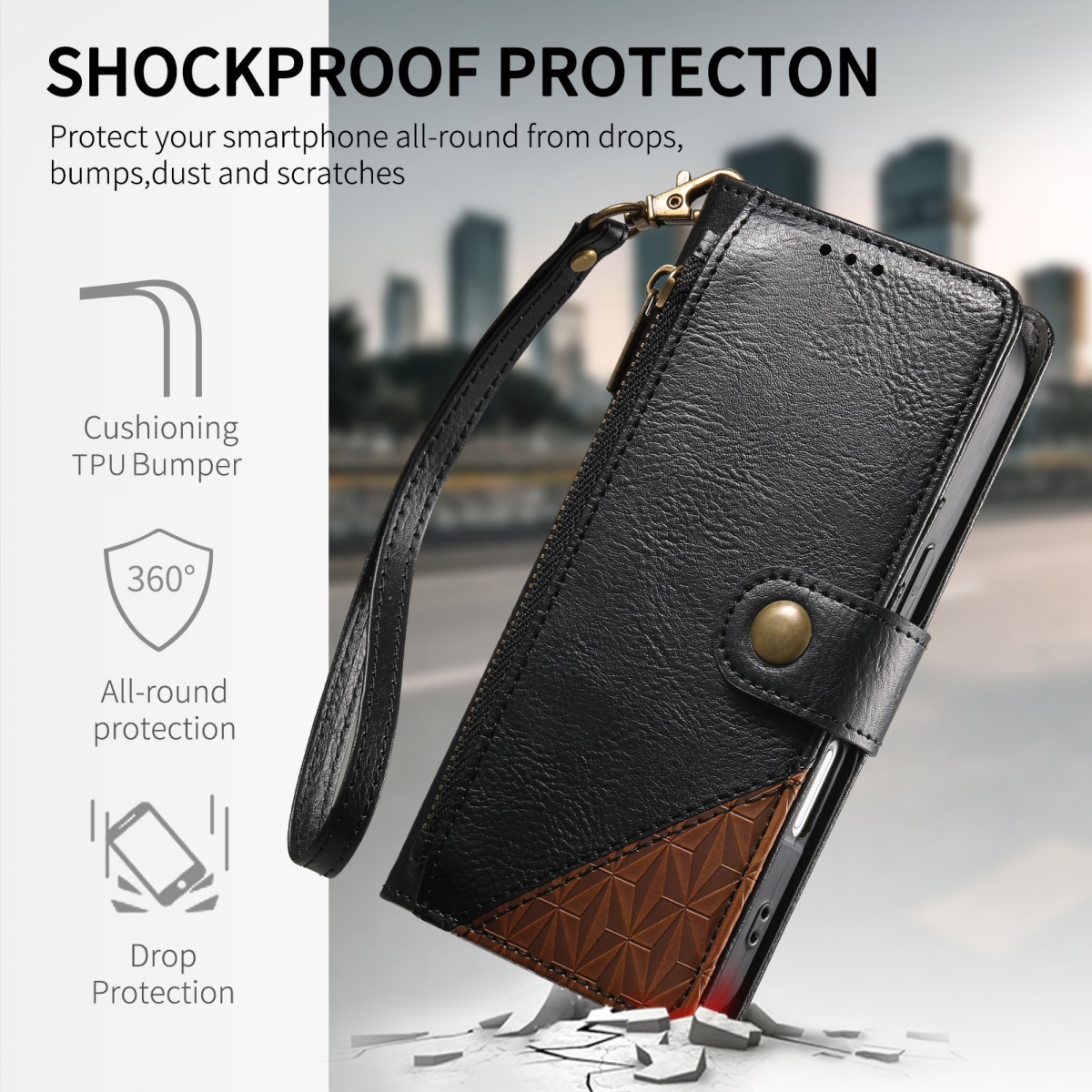 Étui portefeuille à rabat en c - Flip Leather Case avis et prix