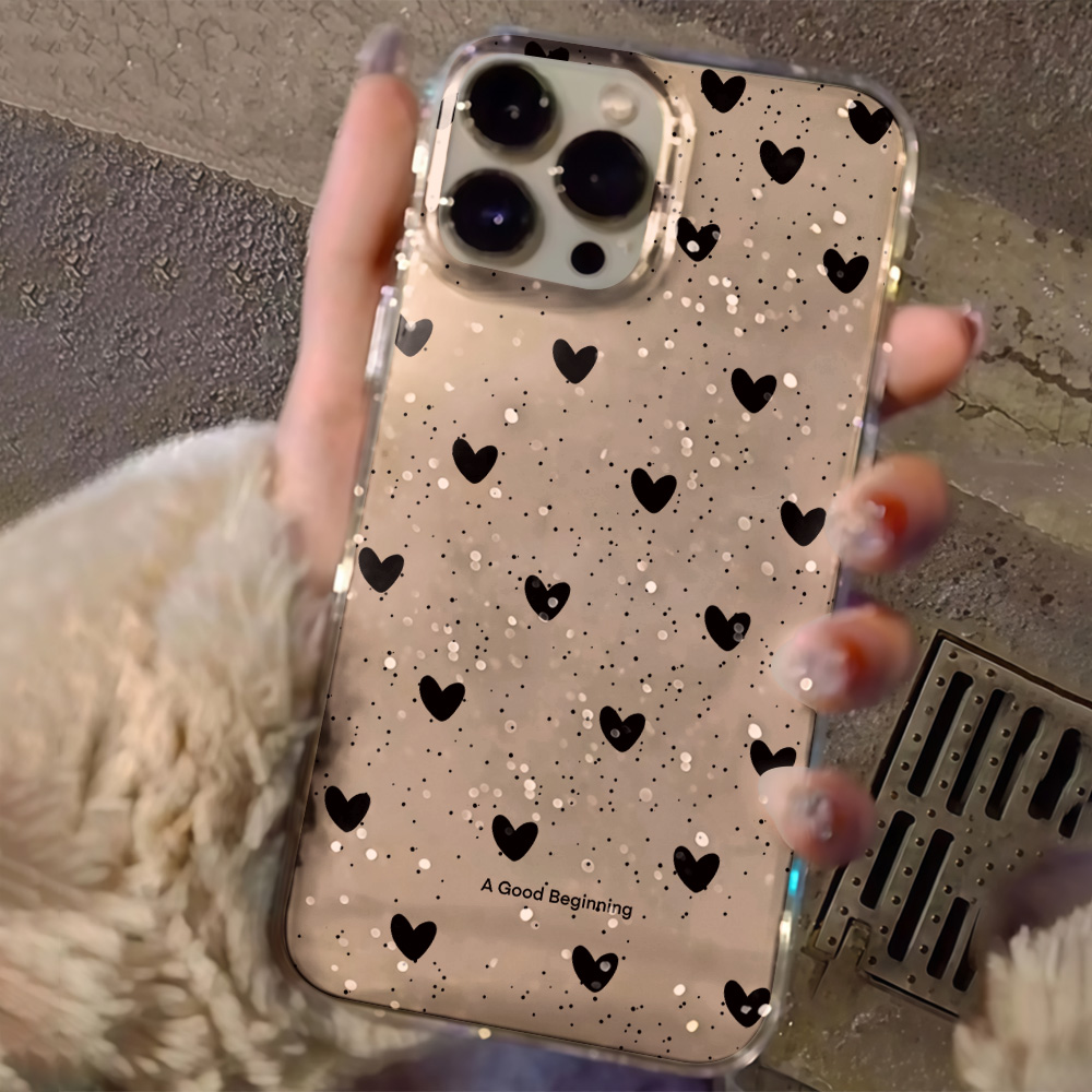 Coque de téléphone rose cœur d - Glitter Shockproof Case avis et prix